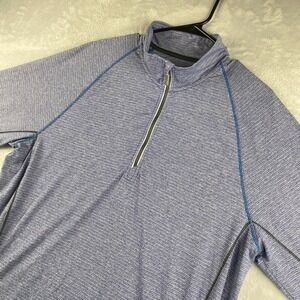 Tommy Bahama Islandzone 1/4 Zip Pullover Mens Large Blue Sweatshirt Lightweight